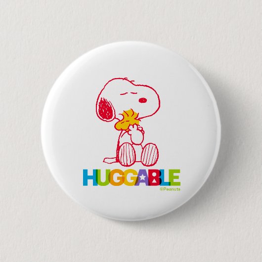 Peanuts | Snoopy & Woodstock Huggable Ronde Button 5,7 Cm (Voorkant)