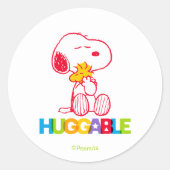 Peanuts | Snoopy & Woodstock Huggable Ronde Sticker (Voorkant)