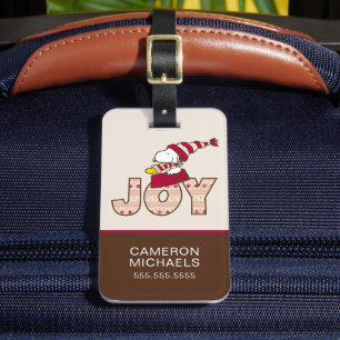 Peanuts Snoopy & Woodstock Joy Sled Ride Bagagelabel