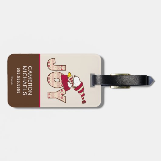 Peanuts | Snoopy & Woodstock Joy Sled Ride Bagagelabel (Achterkant horizontaal)