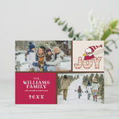 Peanuts | Snoopy & Woodstock Joy Sled Ride Feestdagenkaart (Staand voorkant)