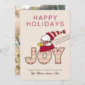 Peanuts | Snoopy & Woodstock Joy Sled Ride Feestdagenkaart (Voorkant / Achterkant)