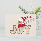 Peanuts | Snoopy & Woodstock Joy Sled Ride Feestdagenkaart (Staand voorkant)