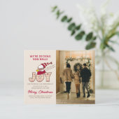 Peanuts | Snoopy & Woodstock Joy Sled Ride Feestdagenkaart (Staand voorkant)