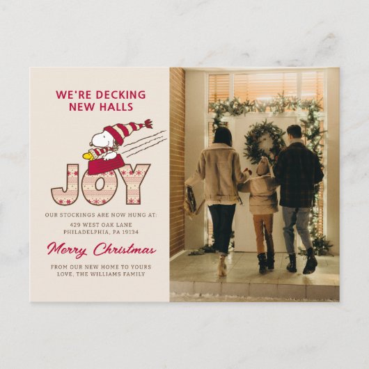 Peanuts | Snoopy & Woodstock Joy Sled Ride Feestdagenkaart (Voorkant)