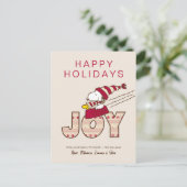 Peanuts | Snoopy & Woodstock Joy Sled Ride Feestdagenkaart (Staand voorkant)