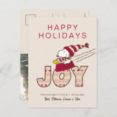 Peanuts | Snoopy & Woodstock Joy Sled Ride Feestdagenkaart (Voorkant / Achterkant)