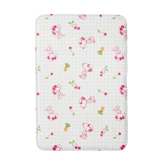 Peanuts | Snoopy & Woodstock Kersenpatroon Badmat (Voorkant Verticaal)