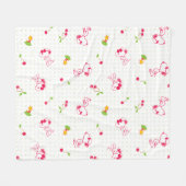 Peanuts | Snoopy & Woodstock Kersenpatroon Fleece Deken (Voorkant (Horizontaal))