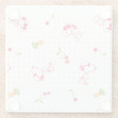 Peanuts | Snoopy & Woodstock Kersenpatroon Glazen Onderzetter (Achterkant)