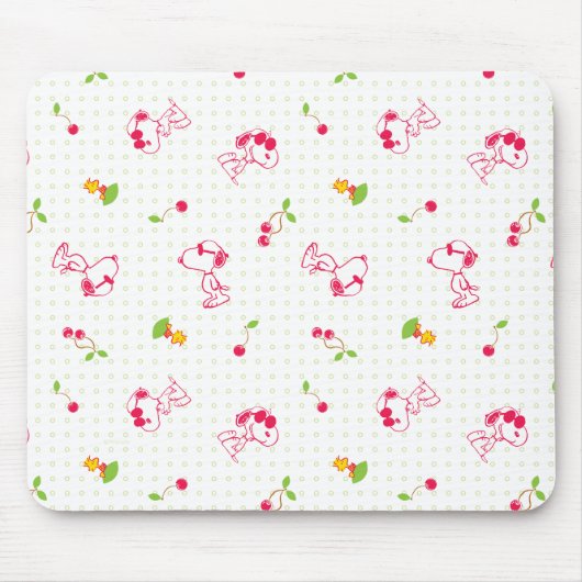Peanuts | Snoopy & Woodstock Kersenpatroon Muismat (Voorkant)