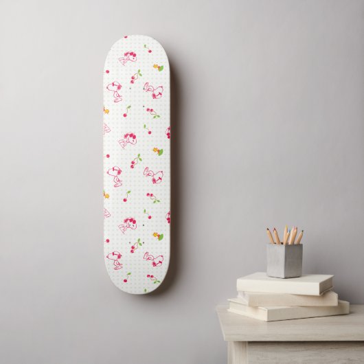 Peanuts | Snoopy & Woodstock Kersenpatroon Persoonlijk Skateboard (Muurkunst)