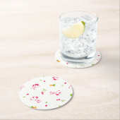 Peanuts | Snoopy & Woodstock Kersenpatroon Ronde Kartonnen Onderzetter (Insitu)