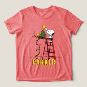 Peanuts   Snoopy & Woodstock Kerstboom Tri-Blend Shirt