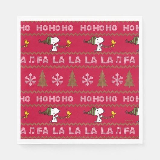 Peanuts | Snoopy & Woodstock Kersttrui Servet (Voorkant)