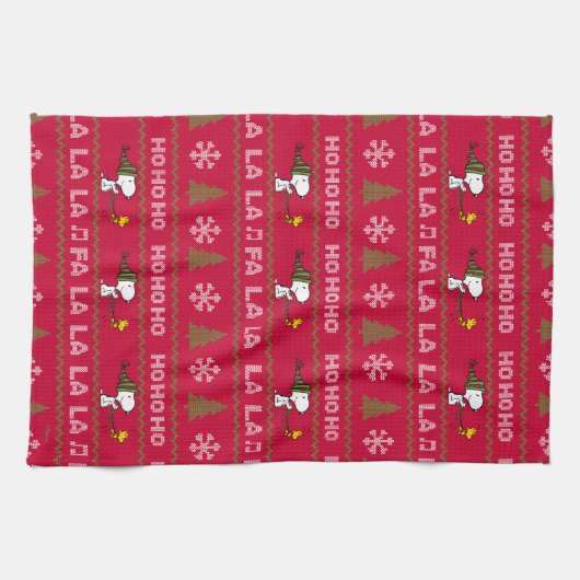 Peanuts | Snoopy & Woodstock Kersttrui Theedoek (Horizontaal)