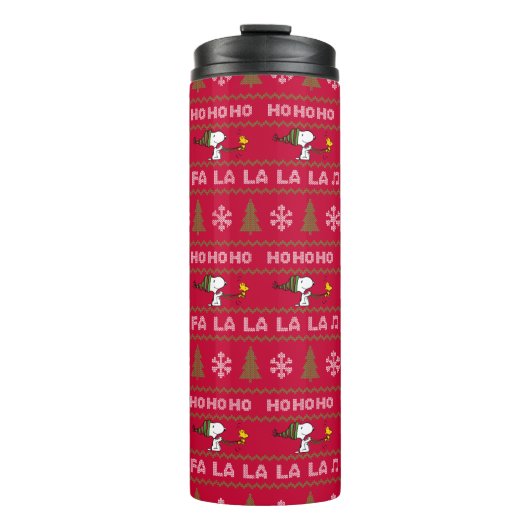 Peanuts | Snoopy & Woodstock Kersttrui Thermosbeker (Voorkant)