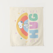 Peanuts | Snoopy & Woodstock knuffelen Wandkleed (Voorkant)