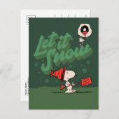 Peanuts | Snoopy & Woodstock Laat het sneeuwen Feestdagenkaart (Voorkant / Achterkant)