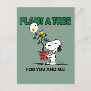 Peanuts   Snoopy & Woodstock Plant A Tree Briefkaart
