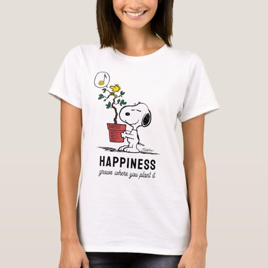 Peanuts | Snoopy & Woodstock Plant A Tree T-shirt (Voorkant)