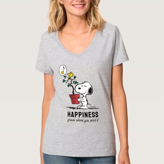 Peanuts | Snoopy & Woodstock Plant A Tree T-shirt (Voorkant)