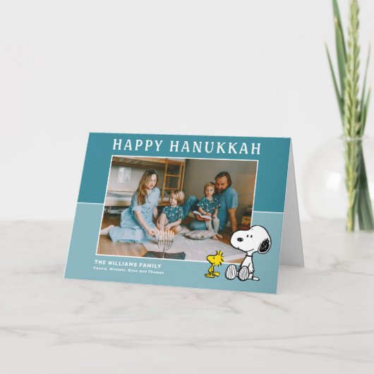 Peanuts | Snoopy & Woodstock Prettig Hanukkah Feestdagen Kaart (Voorkant)