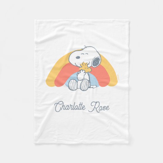 Peanuts | Snoopy & Woodstock Rainbow Baby Fleece B (Voorkant)
