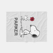 Peanuts | Snoopy & Woodstock Red & Black Fleece Deken (Voorkant (Horizontaal))