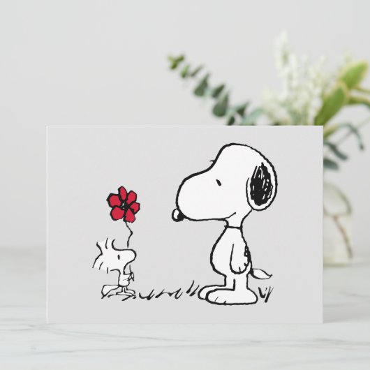 Peanuts | Snoopy & Woodstock Red & Black Kaart (Staand voorkant)