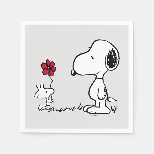Peanuts | Snoopy & Woodstock Red & Black Servet (Voorkant)