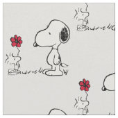 Peanuts | Snoopy & Woodstock Red & Black Stof (Close Up)