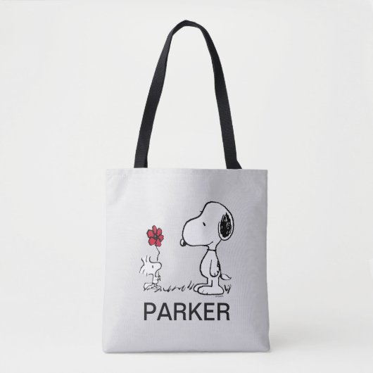 Peanuts | Snoopy & Woodstock Red & Black Tote Bag (Voorkant)