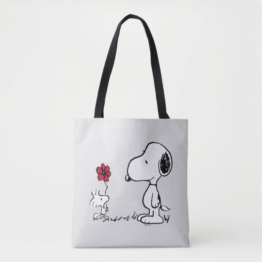 Peanuts | Snoopy & Woodstock Red & Black Tote Bag (Voorkant)