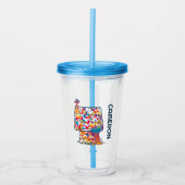 Peanuts | Snoopy & Woodstock Regenboogverf Acryl Drinkbeker (Voorkant)