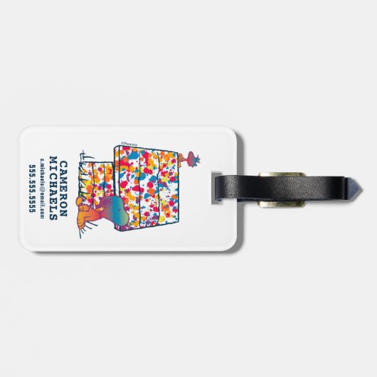 Peanuts | Snoopy & Woodstock Regenboogverf Bagagelabel (Achterkant horizontaal)