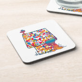 Peanuts | Snoopy & Woodstock Regenboogverf Bier Onderzetter (Linkerzijde)