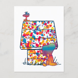 Peanuts   Snoopy & Woodstock Regenboogverf Briefkaart