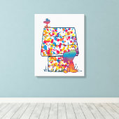 Peanuts | Snoopy & Woodstock Regenboogverf Canvas Afdruk (Insitu (Houten vloer))
