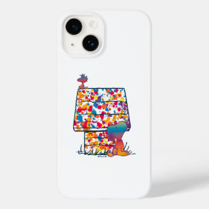 Peanuts Snoopy & Woodstock Regenboogverf Case-Mate iPhone 14 Hoesje