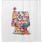 Peanuts | Snoopy & Woodstock Regenboogverf Douchegordijn (Voorkant)