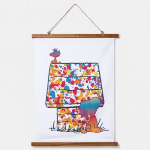Peanuts Snoopy & Woodstock Regenboogverf Hangend Wandkleed