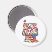 Peanuts | Snoopy & Woodstock Regenboogverf Magneet (Voorkant / Achterkant)