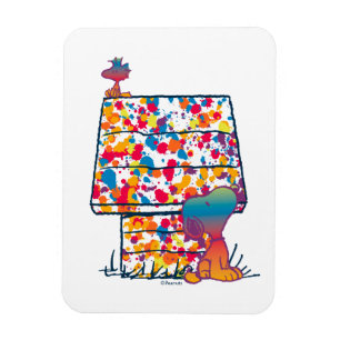 Peanuts   Snoopy & Woodstock Regenboogverf Magneet