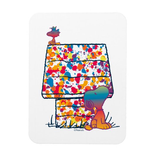 Peanuts | Snoopy & Woodstock Regenboogverf Magneet (Verticaal)