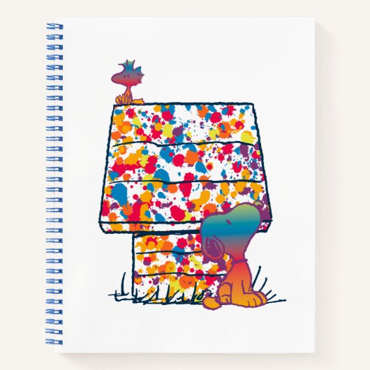 Peanuts | Snoopy & Woodstock Regenboogverf Notitieboek (Voorkant)