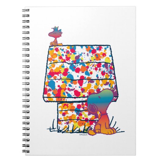 Peanuts | Snoopy & Woodstock Regenboogverf Notitieboek (Voorkant)