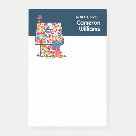 Peanuts | Snoopy & Woodstock Regenboogverf Post-it® Notes (Voorkant)