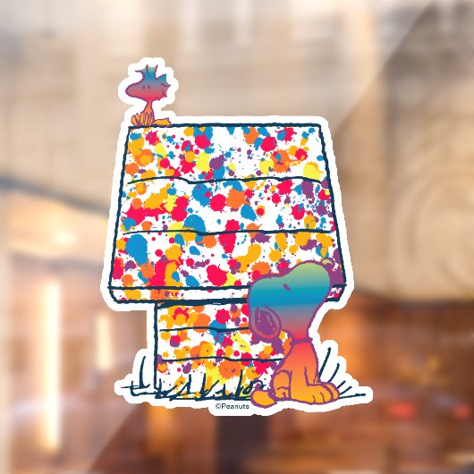 Peanuts | Snoopy & Woodstock Regenboogverf Raamsticker (Vel 2)