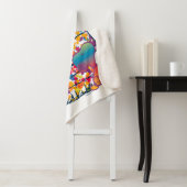 Peanuts | Snoopy & Woodstock Regenboogverf Sherpa Deken (In situ)